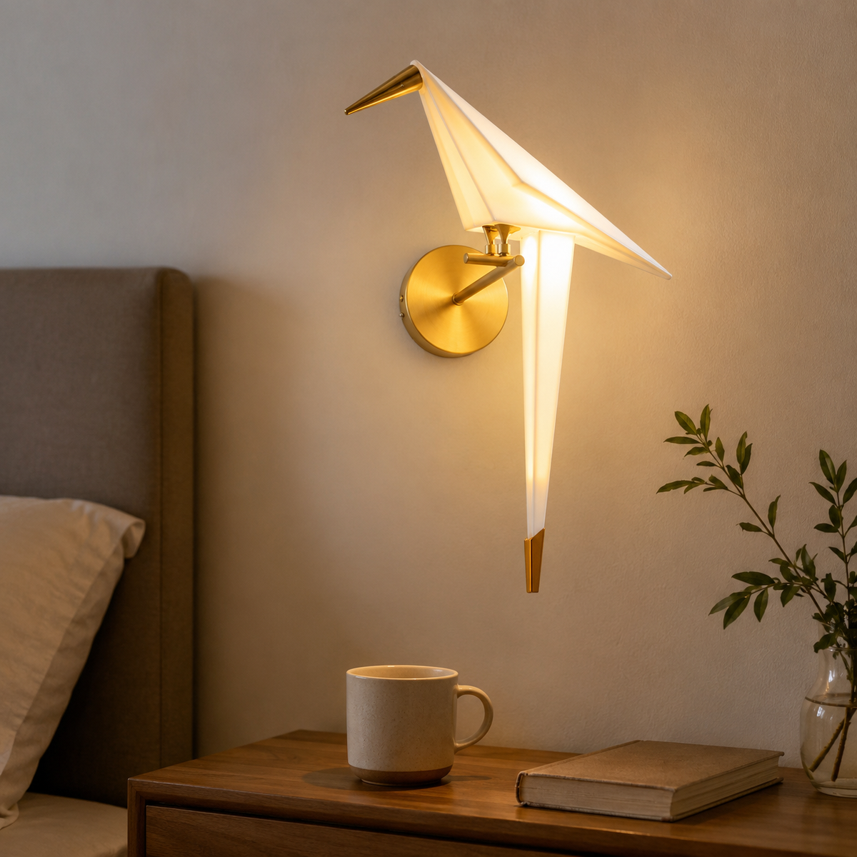 Wall Lamp Decorative Origami Bird Design, Acrylic and Iron, LED Light 7 Image