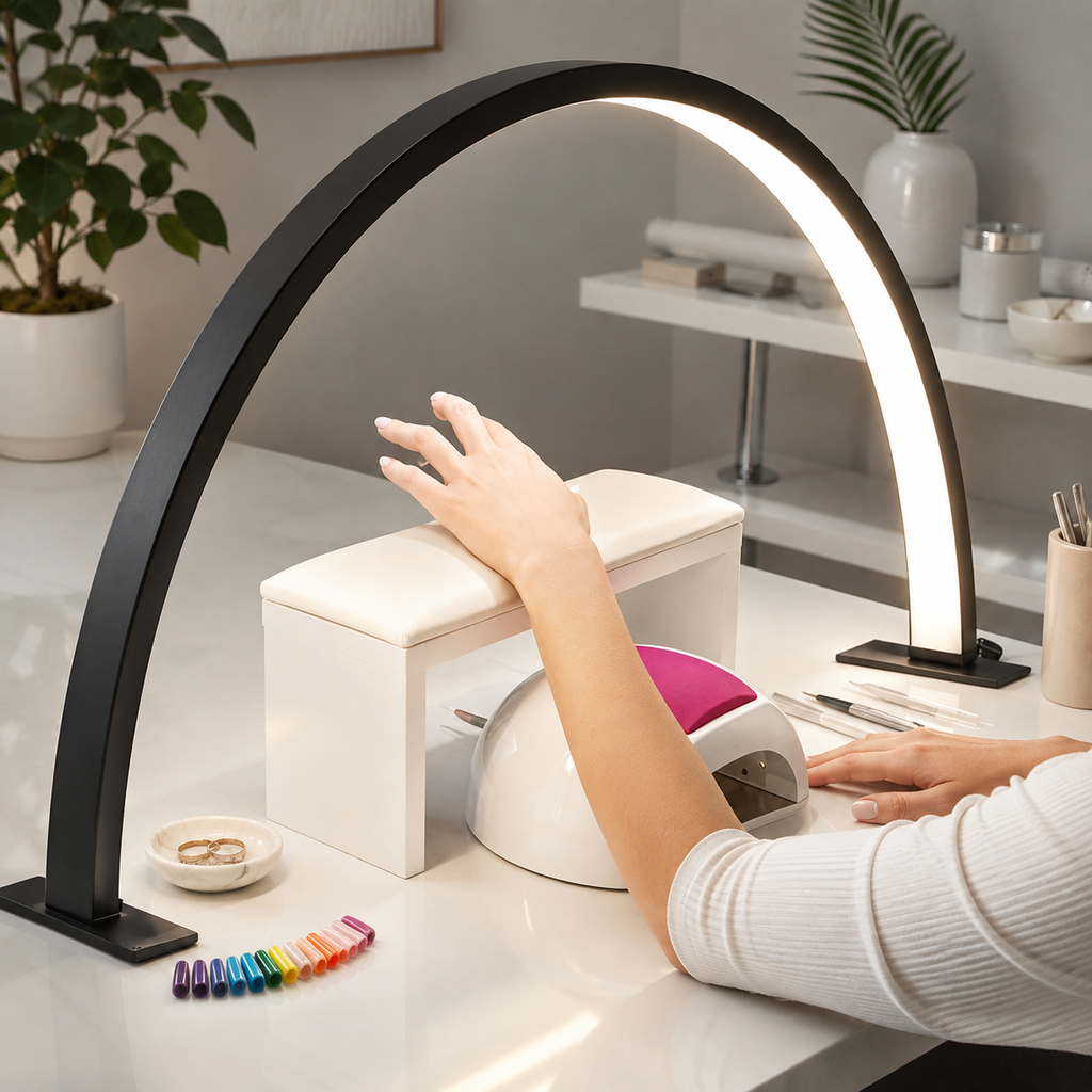 Desk Lamp | Crescent Moon Arc Task Light, Dimmable USB LED, Metal 1