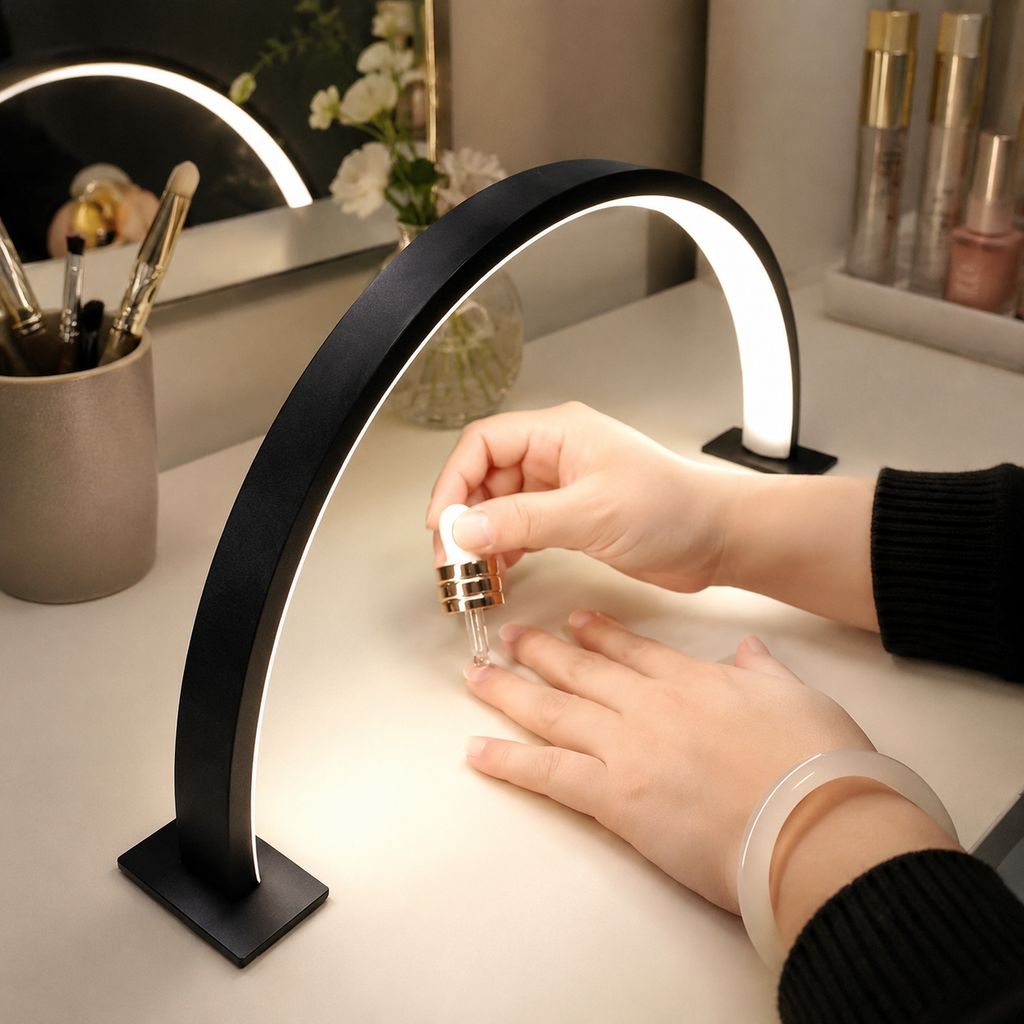 Desk Lamp | Crescent Moon Arc Task Light, Dimmable USB LED, Metal 2