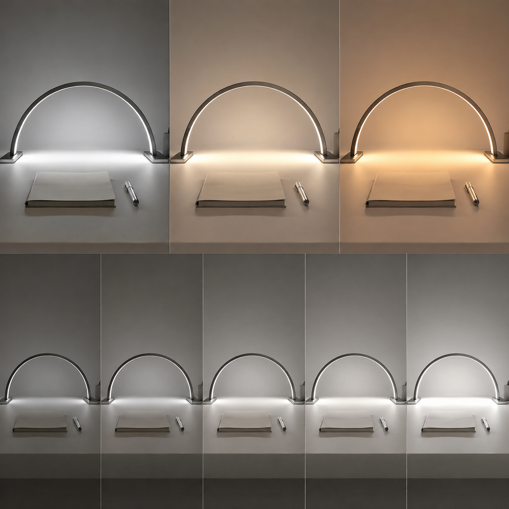 Desk Lamp | Crescent Moon Arc Task Light, Dimmable USB LED, Metal 4