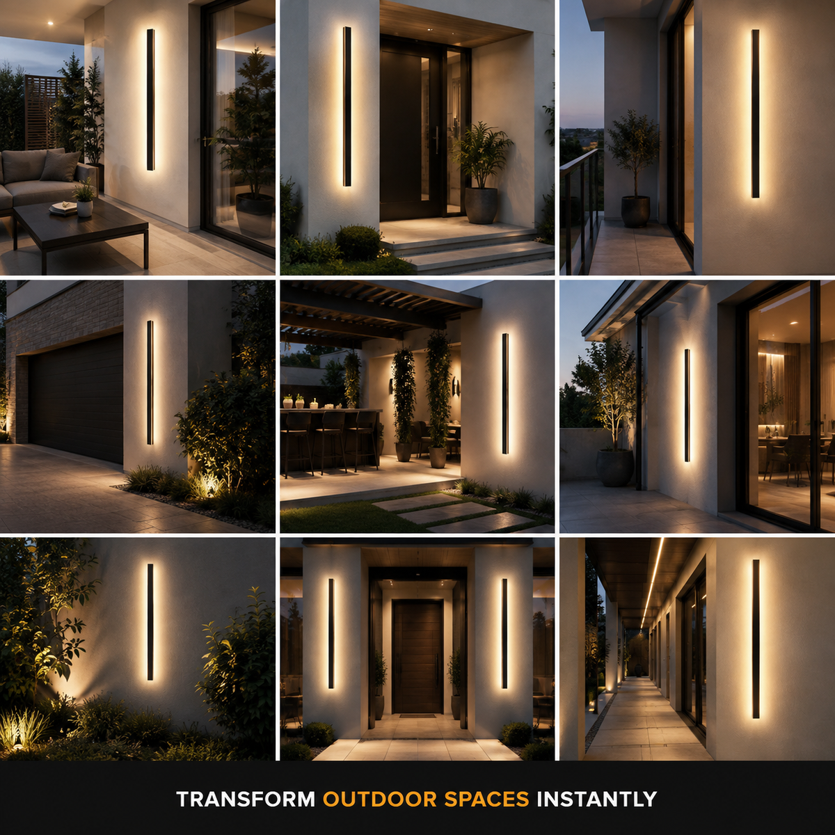 Linear Outdoor and Indoor Wall Sconce, Metal And Acrylic, LED Lighting 10