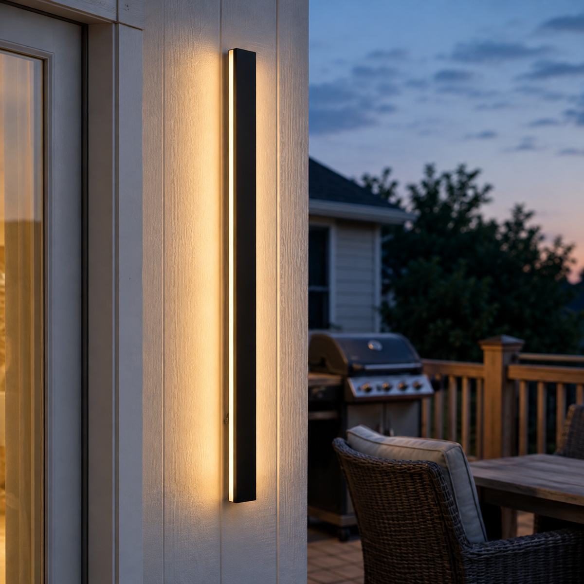 Linear Outdoor and Indoor Wall Sconce, Metal And Acrylic, LED Lighting 3