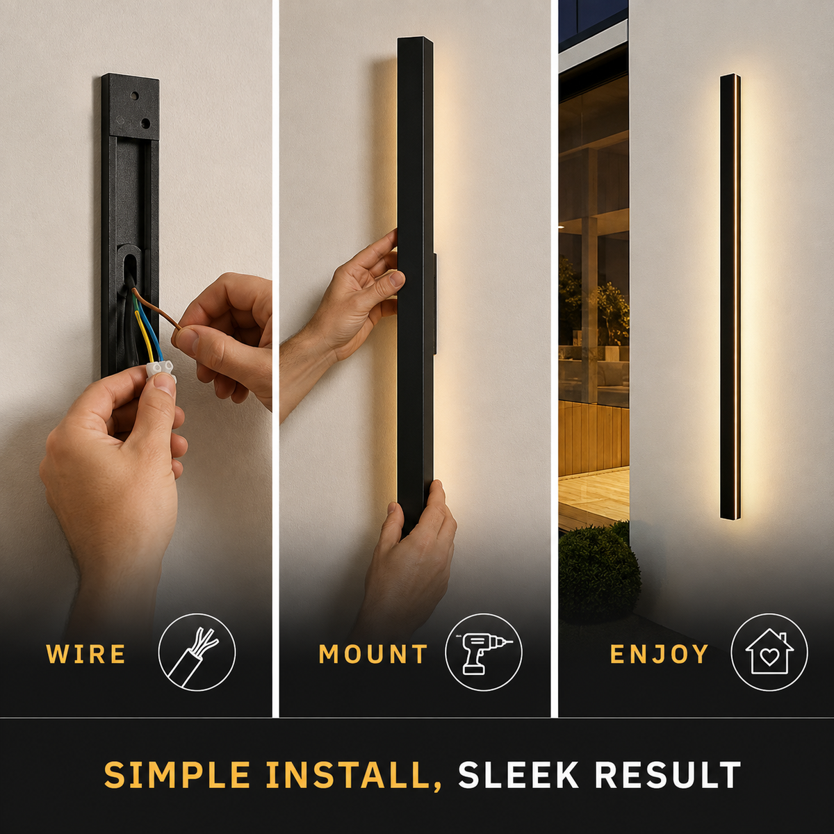 Linear Outdoor and Indoor Wall Sconce, Metal And Acrylic, LED Lighting 7