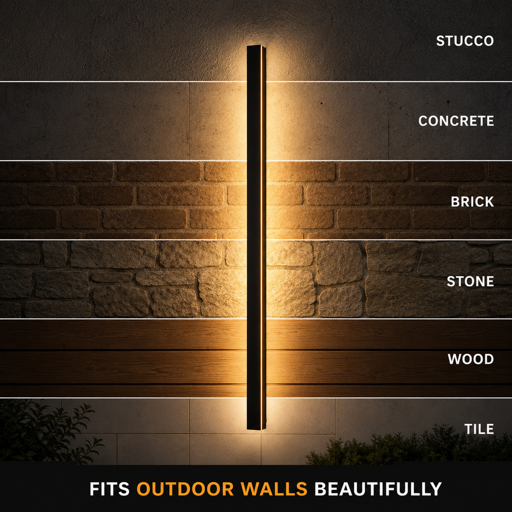 Linear Outdoor and Indoor Wall Sconce, Metal And Acrylic, LED Lighting 8
