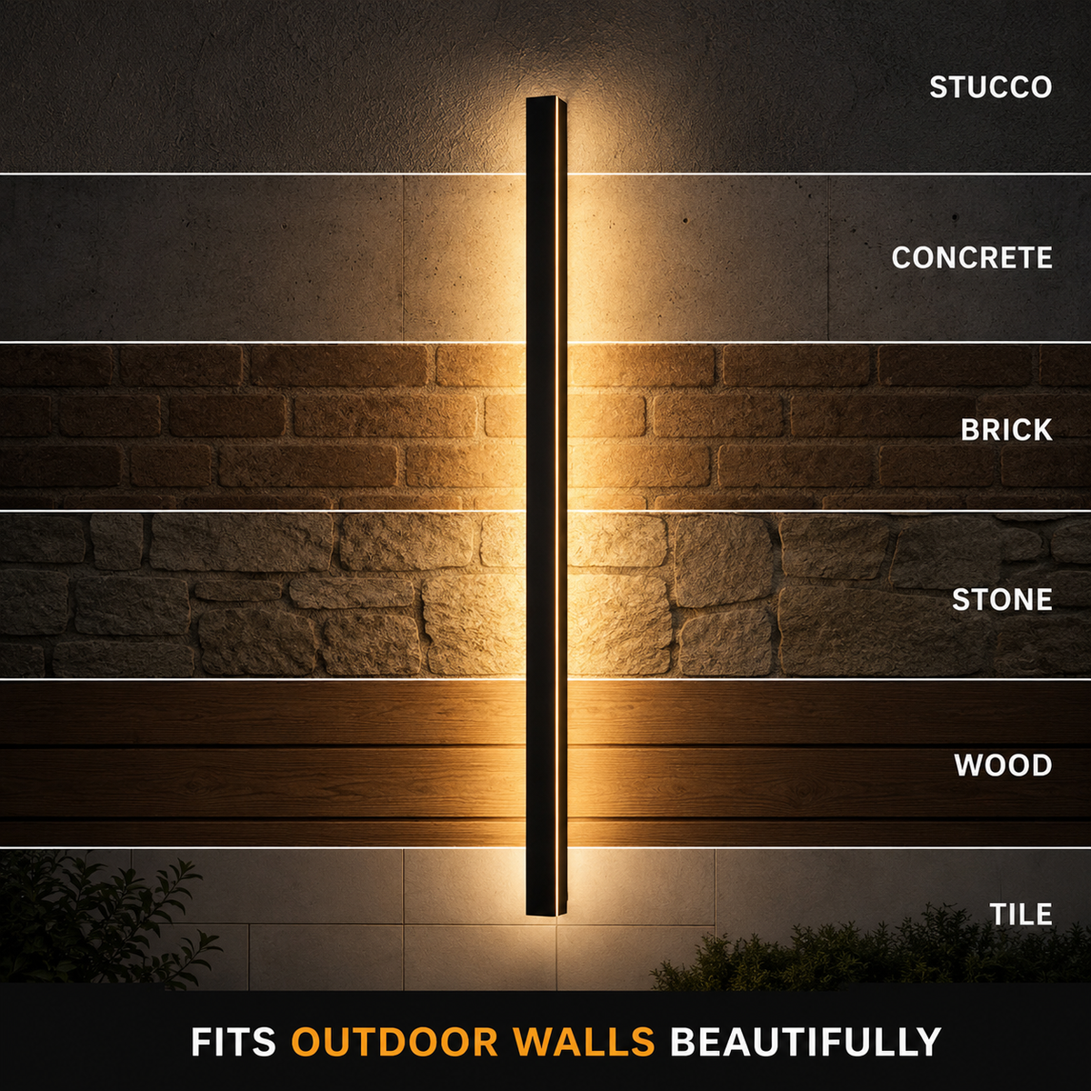 Linear Outdoor and Indoor Wall Sconce, Metal And Acrylic, LED Lighting 8