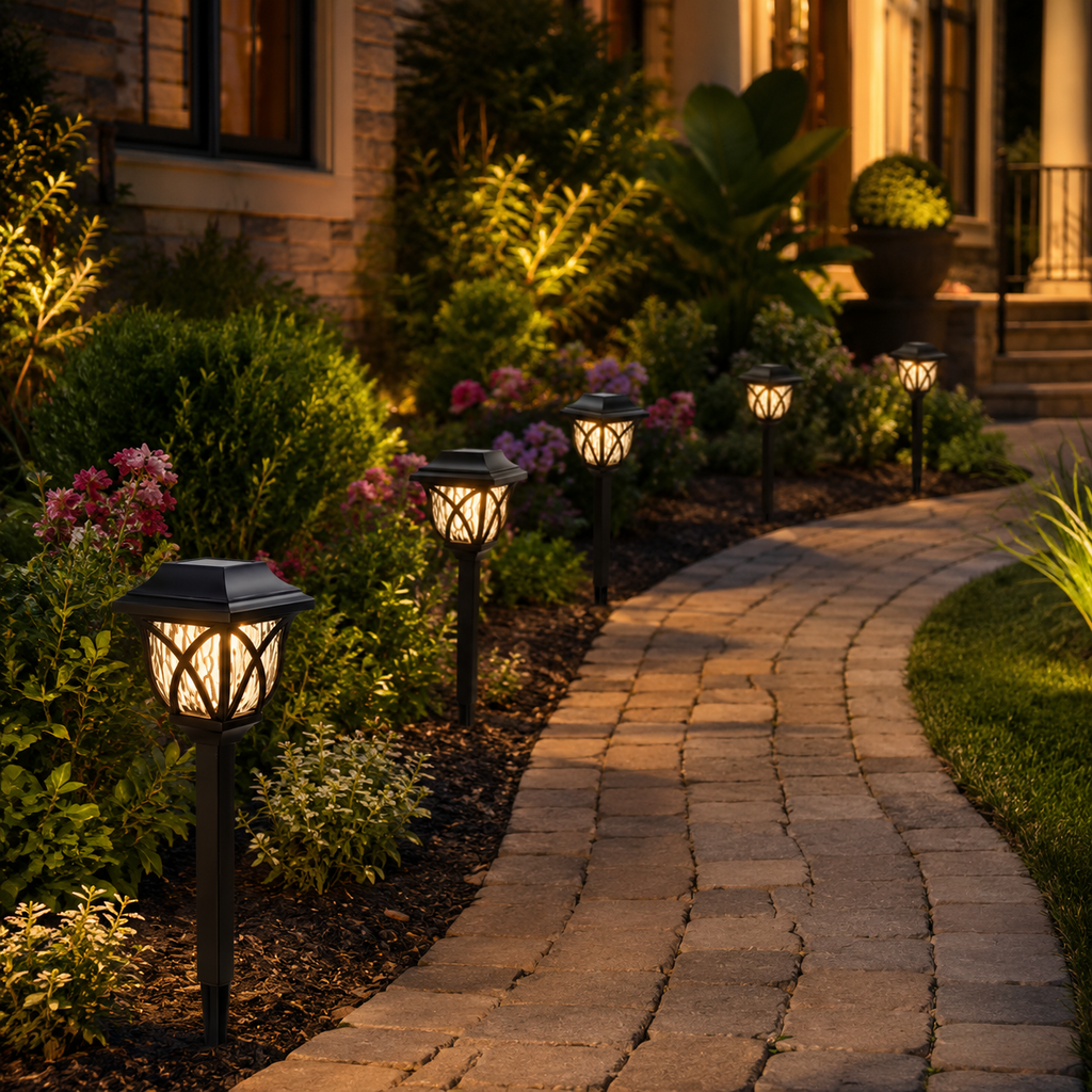 LuminaraGlow | Charming Solar Powered Lanterns Outdoor Set of 6 2