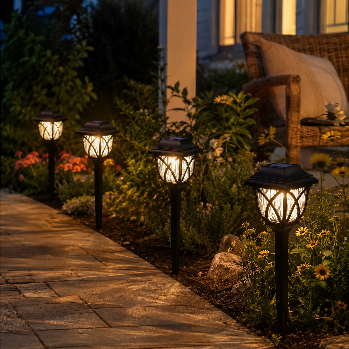 LuminaraGlow | Charming Solar Powered Lanterns Outdoor Set of 6 3