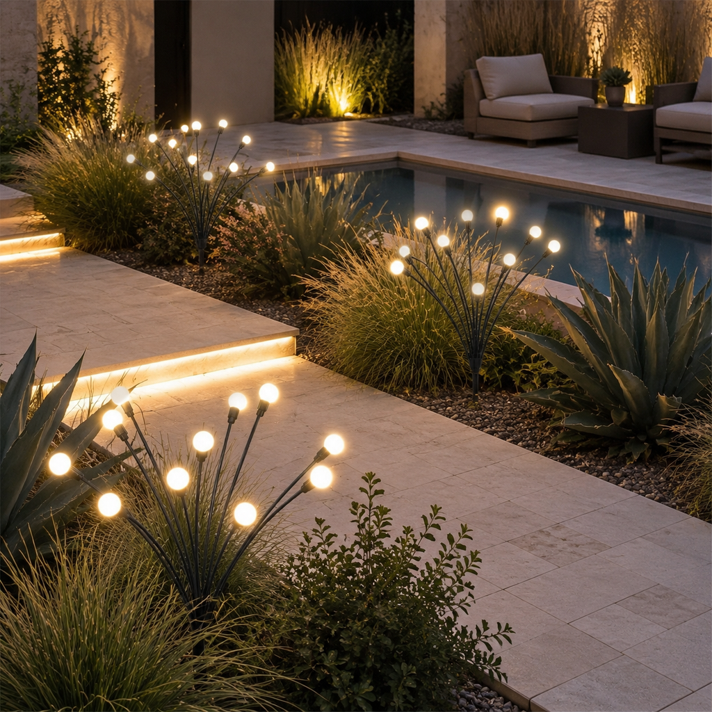 LuminaraGlow | Enchanting Flexible Solar Garden Lights with Firefly Design 4