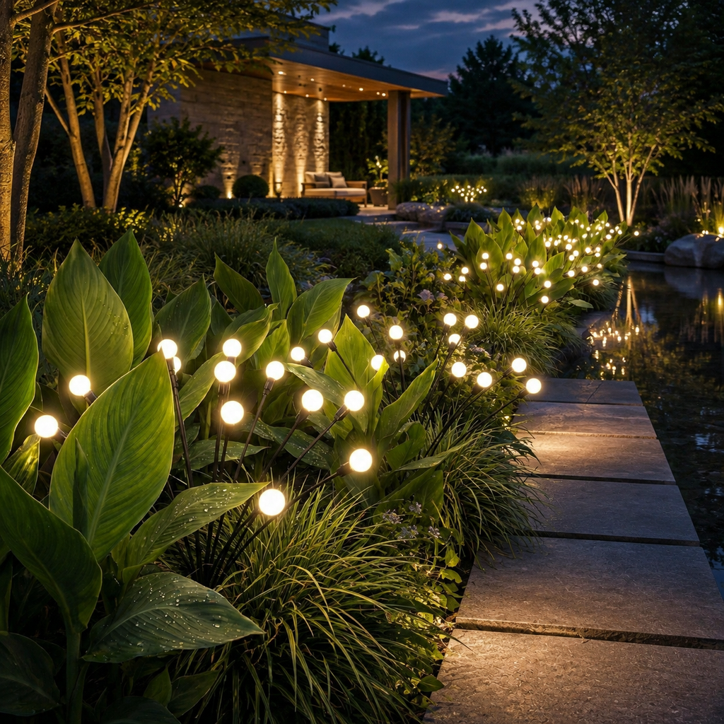 LuminaraGlow | Enchanting Flexible Solar Garden Lights with Firefly Design 5