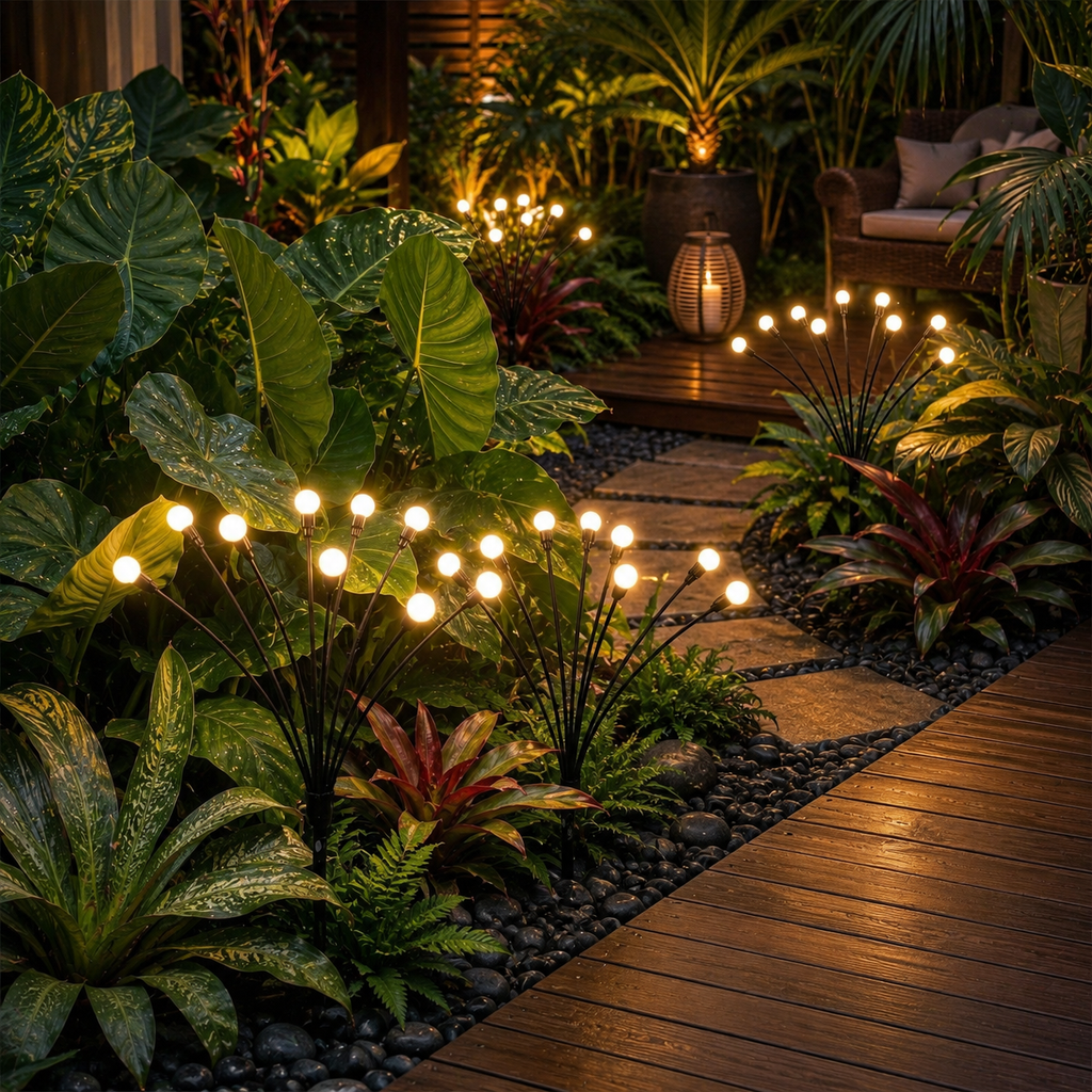 LuminaraGlow | Enchanting Flexible Solar Garden Lights with Firefly Design 6