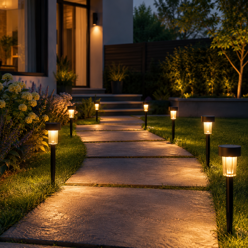 Luminara | Elegant Solar-Powered Warm White Garden Stake Lights Set 2