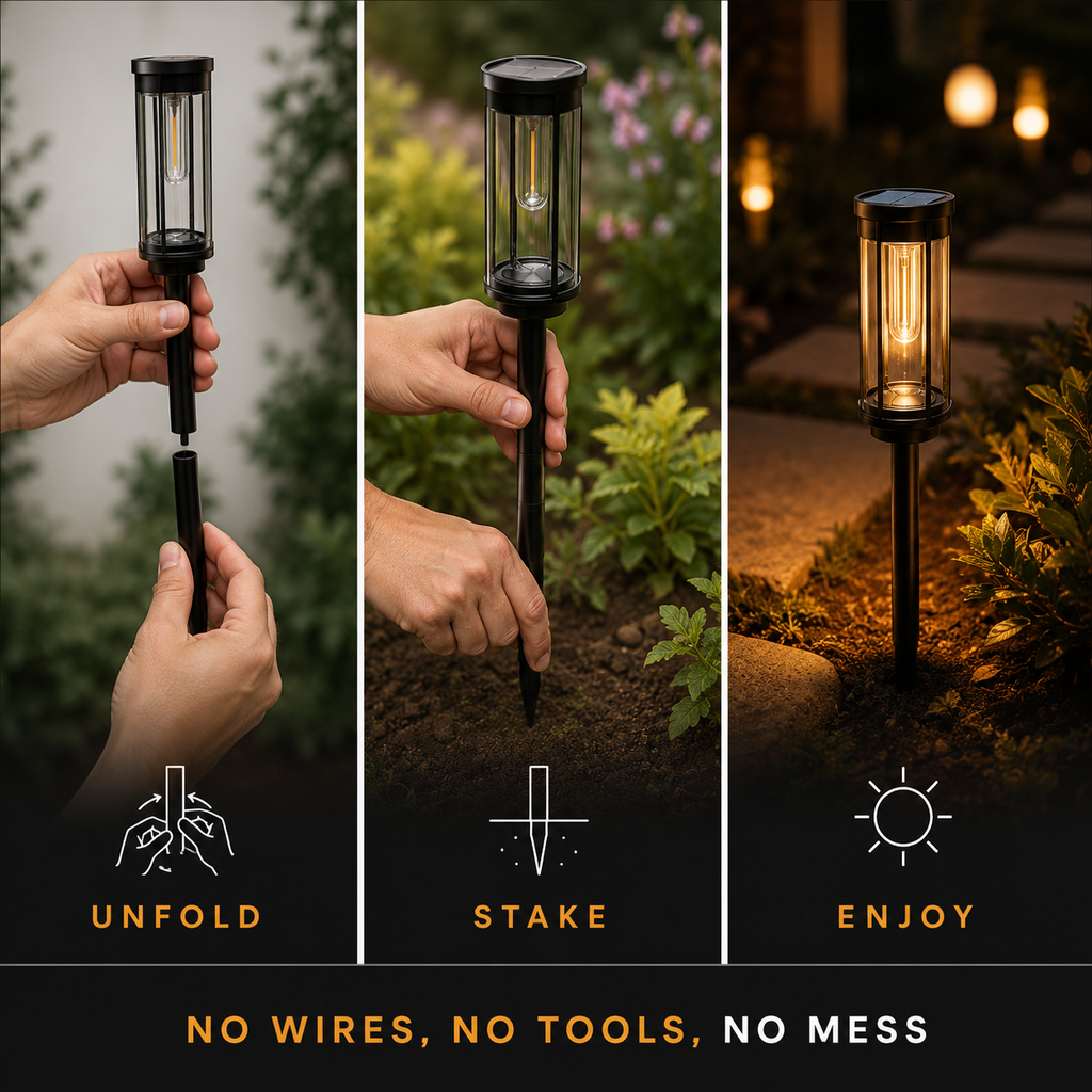 Luminara | Modern Elegant Solar Pathway Lights for Outdoor Walkways 1