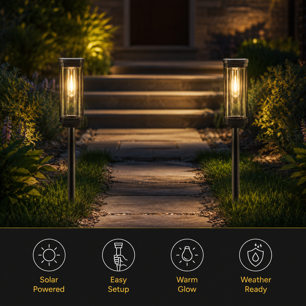 Luminara | Modern Elegant Solar Pathway Lights for Outdoor Walkways 5