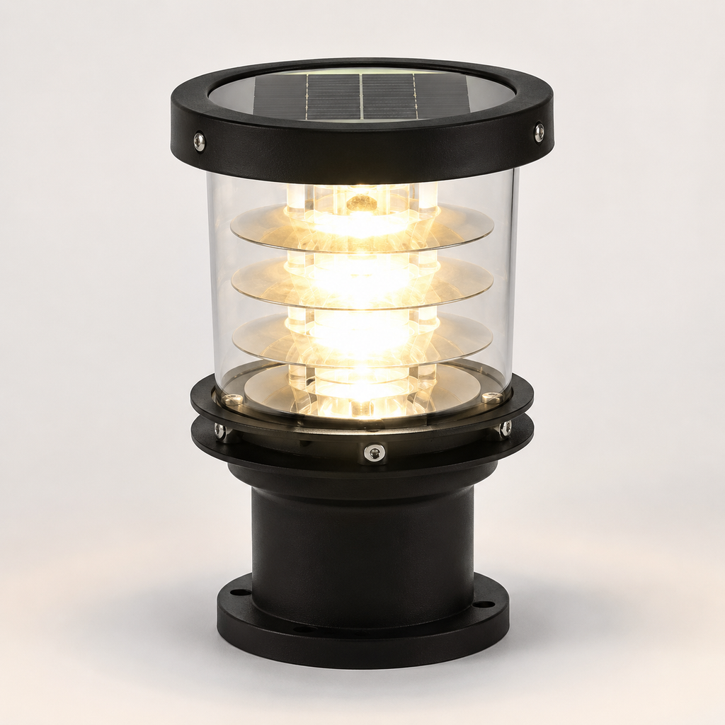 Luminara | Stylish Warm White Solar Outdoor Post Light Fixture 1
