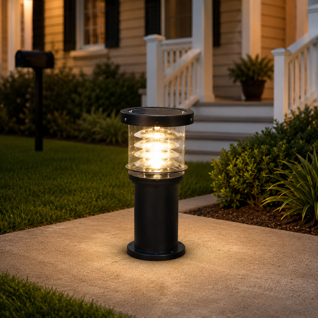 Luminara | Stylish Warm White Solar Outdoor Post Light Fixture 2