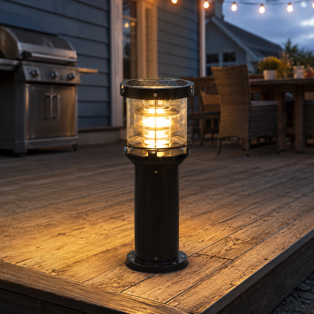 Luminara | Stylish Warm White Solar Outdoor Post Light Fixture 3