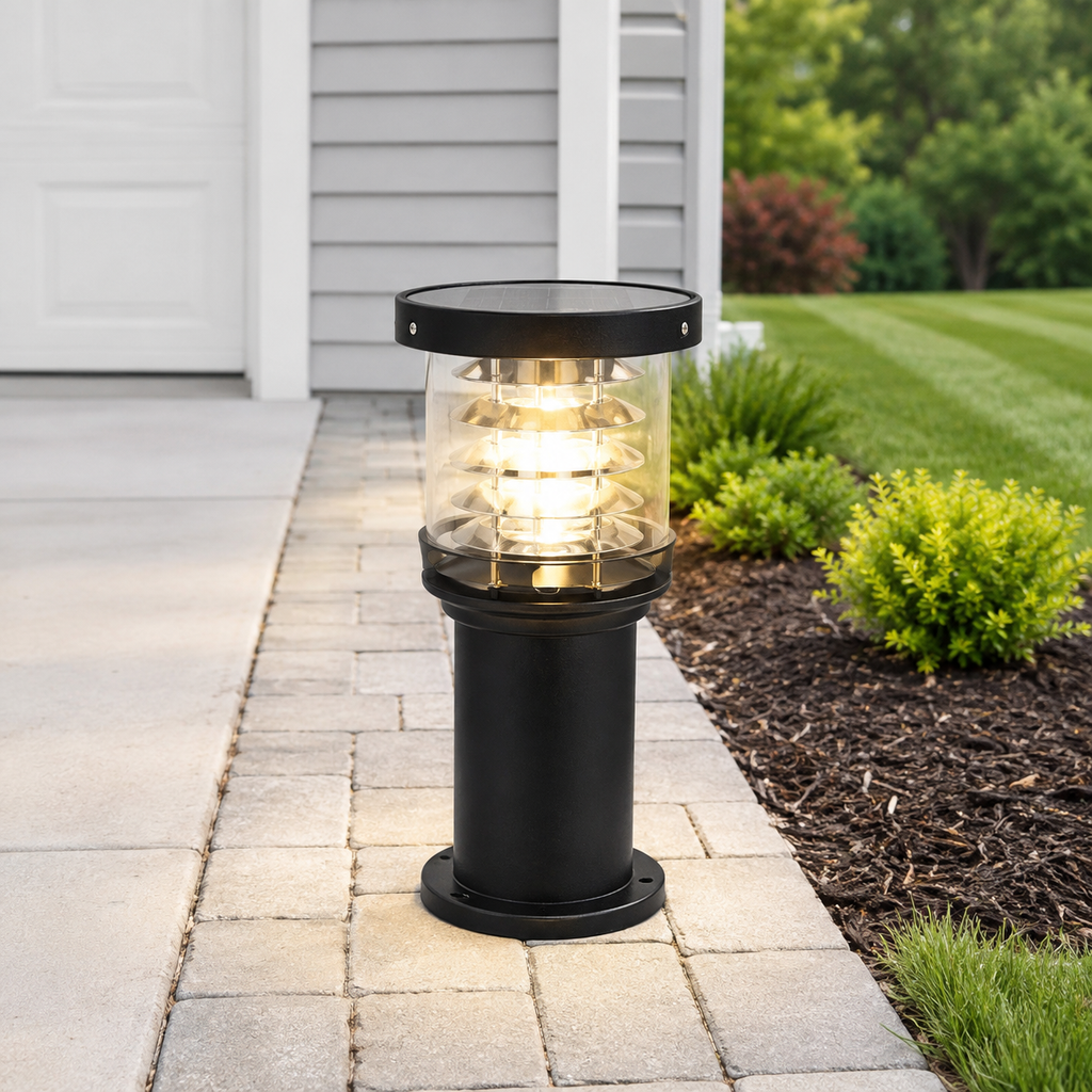 Luminara | Stylish Warm White Solar Outdoor Post Light Fixture 4