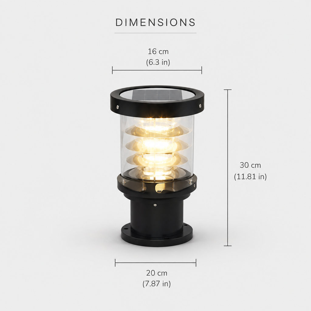 Luminara | Stylish Warm White Solar Outdoor Post Light Fixture 6