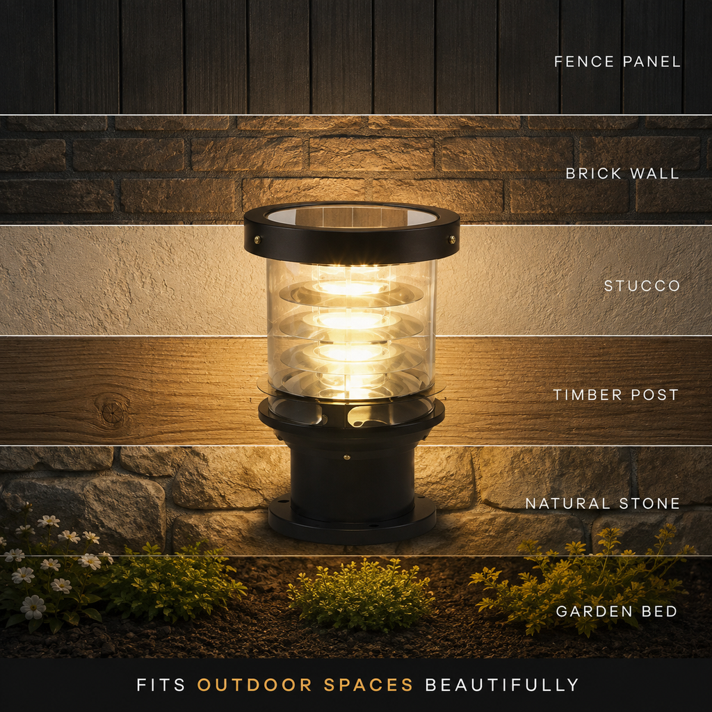 Luminara | Stylish Warm White Solar Outdoor Post Light Fixture 8