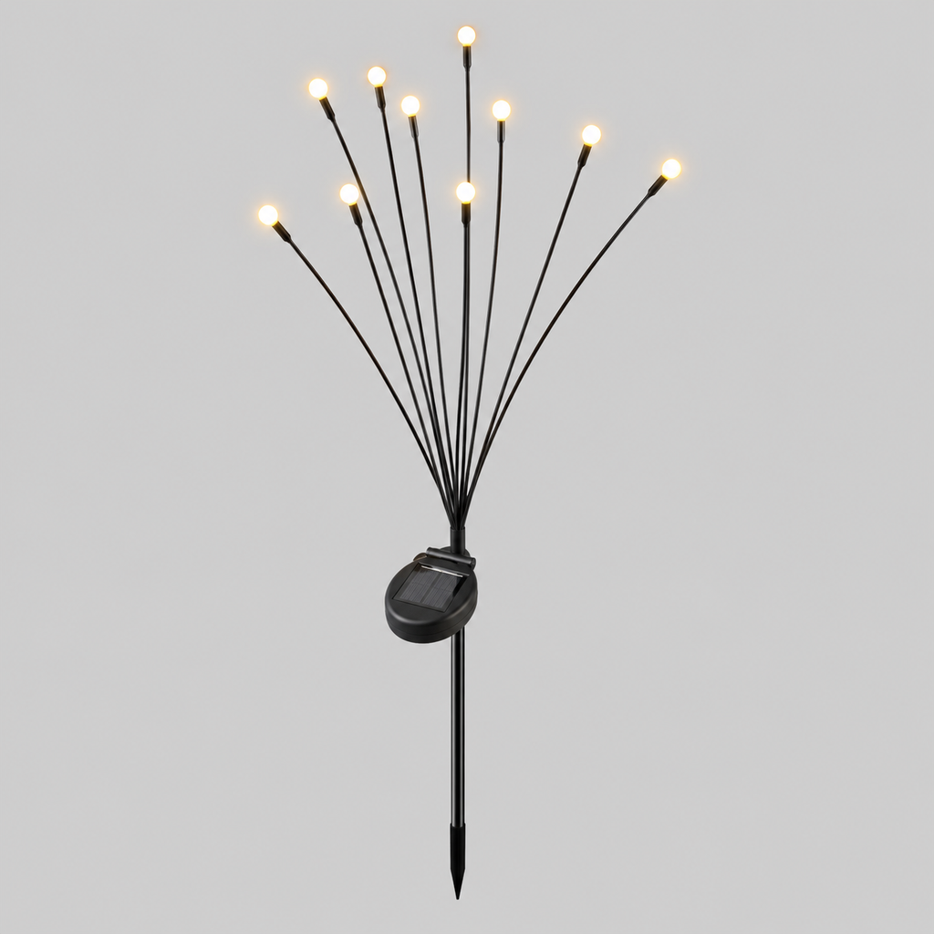 LumosGlow | Enchanting Solar Garden Lights with Flexible Firefly Design 0