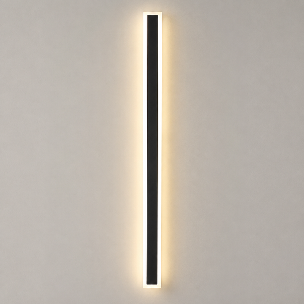 Outdoor Wall Sconce, Linear Vertical Design, Metal And Transparent Acrylic, LED Lighting 0