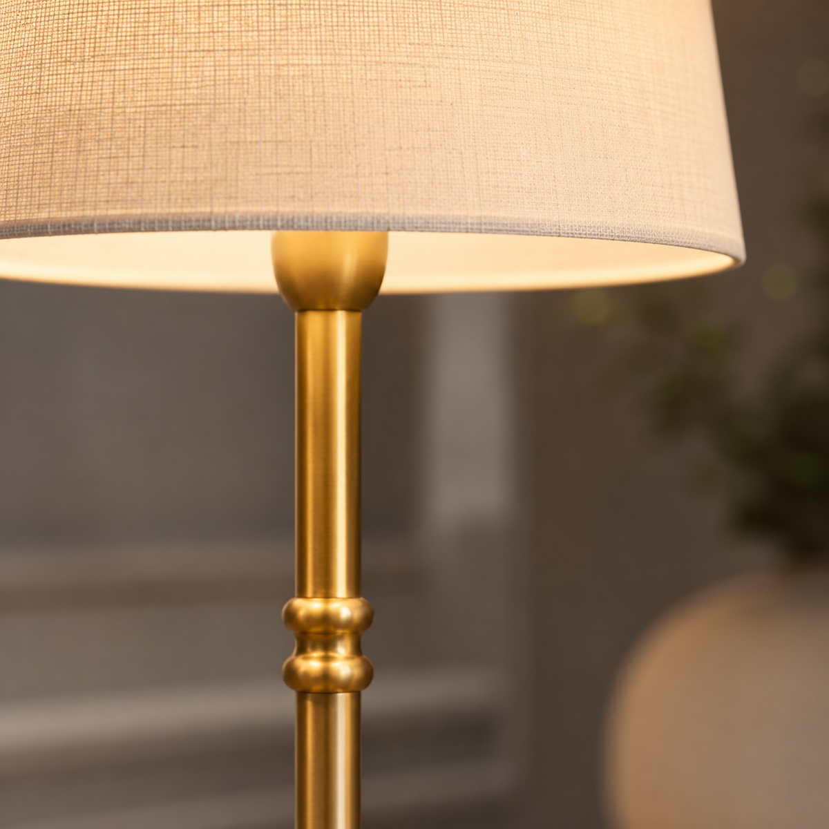 Rechargeable Table Lamp, Compact Design, Gold Color, White Shade, E12 LED Light 8
