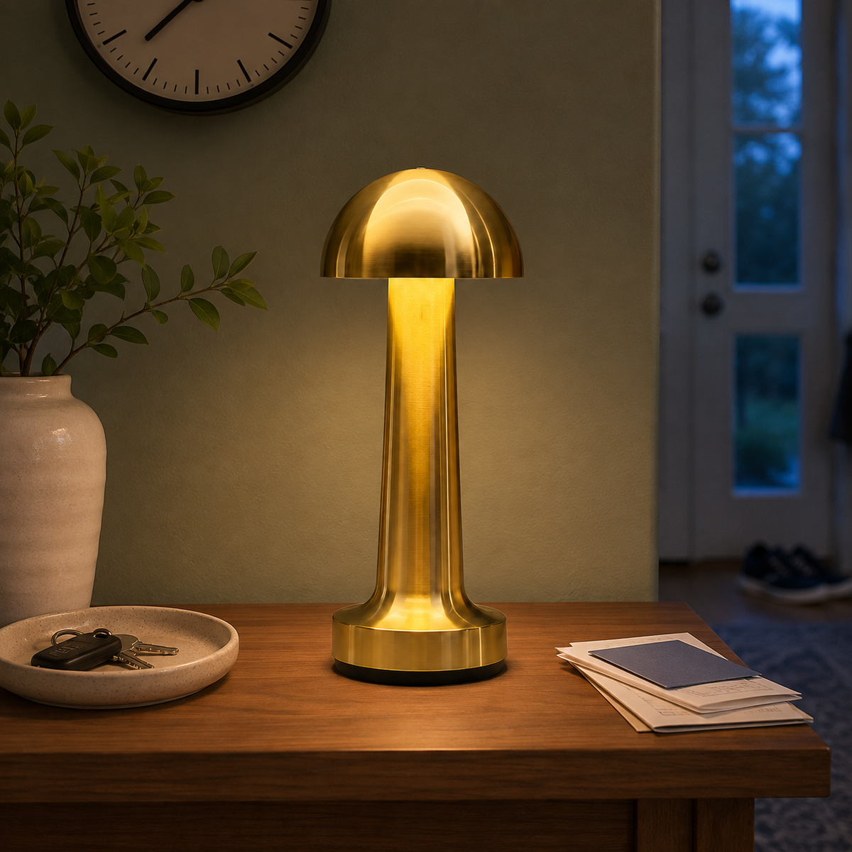 Rechargeable Table Lamp, Cordless Design, Iron And Acrylic, Three Light Tones 2