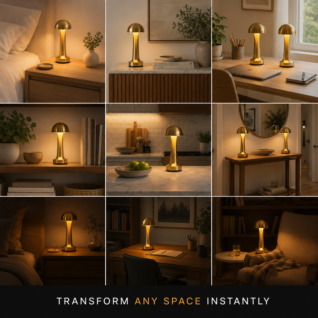 Rechargeable Table Lamp, Cordless Design, Iron And Acrylic, Three Light Tones 8