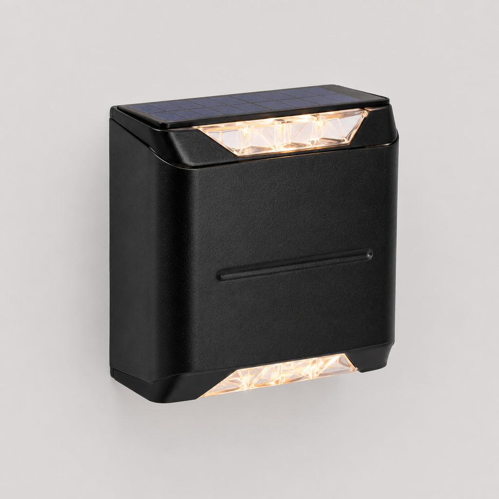 SolaraGlow | Stylish Solar Powered Outdoor Wall Lights Set of 4 0