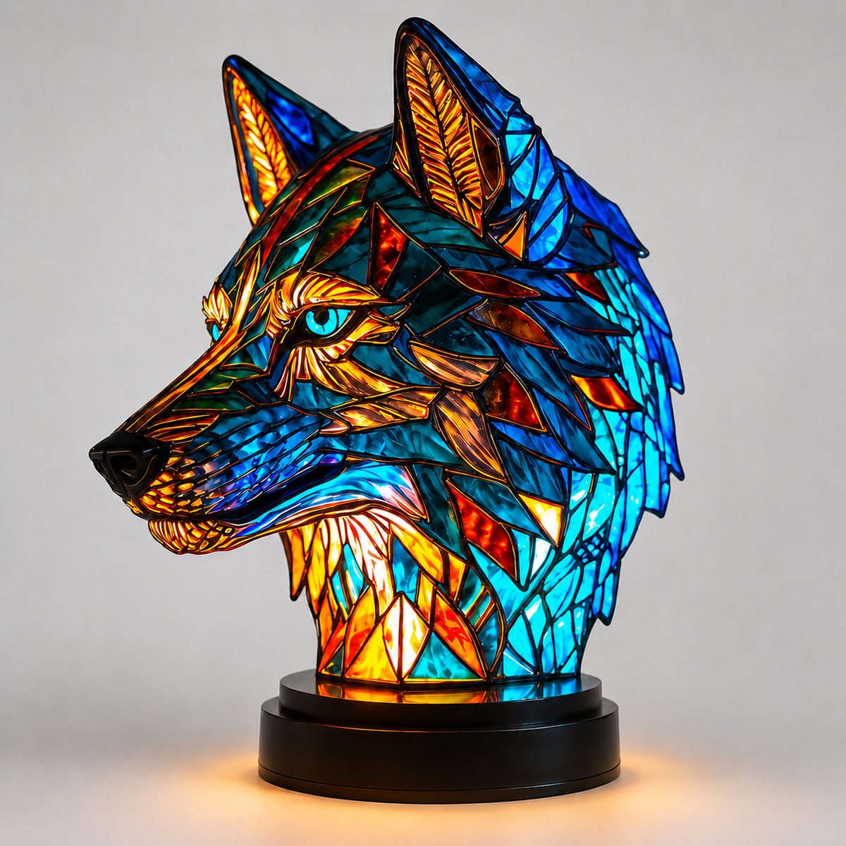 Table Lamp – Animal Shaped Mosaic Style Design, Multicolor Decorative Light 0