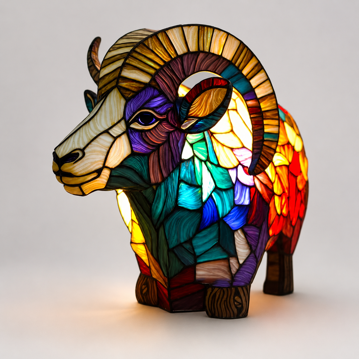 Table Lamp – Animal Shaped Mosaic Style Design, Multicolor Decorative Light 1