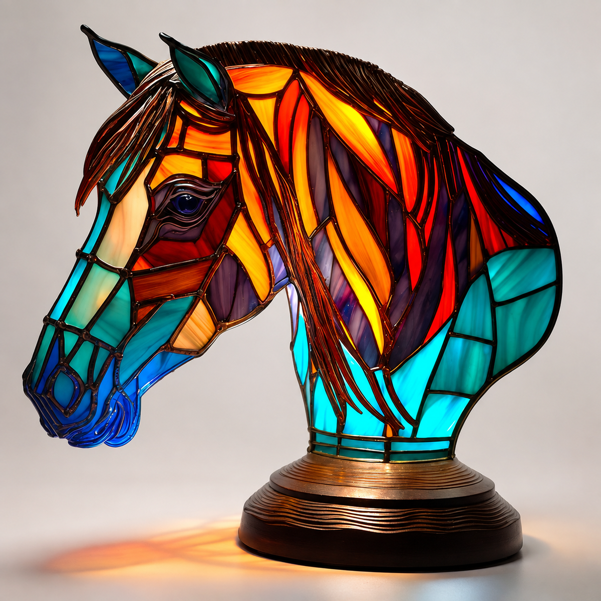 Table Lamp – Animal Shaped Mosaic Style Design, Multicolor Decorative Light 3