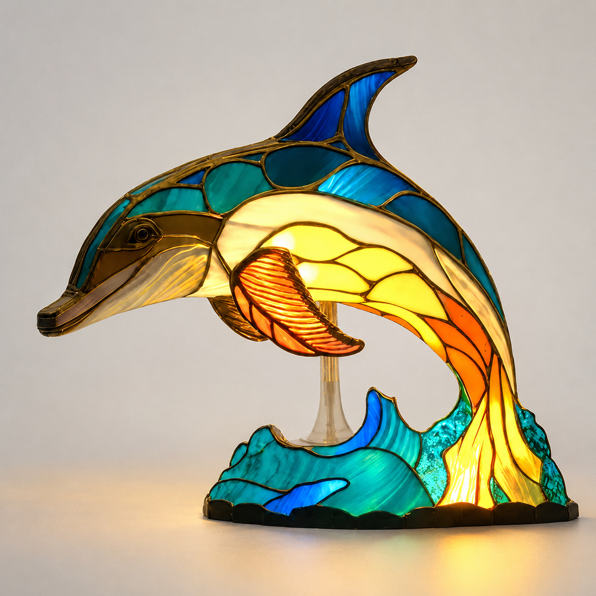 Table Lamp – Animal Shaped Mosaic Style Design, Multicolor Decorative Light 4