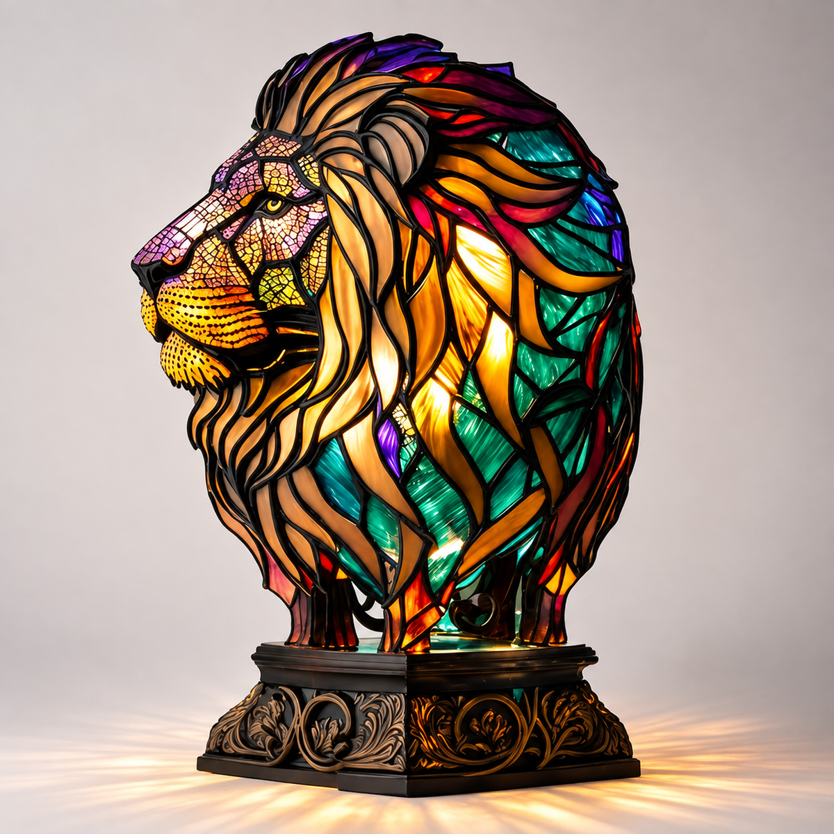 Table Lamp – Animal Shaped Mosaic Style Design, Multicolor Decorative Light 5
