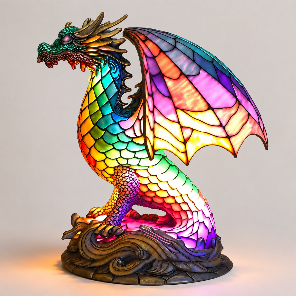 Table Lamp – Animal Shaped Mosaic Style Design, Multicolor Decorative Light 7