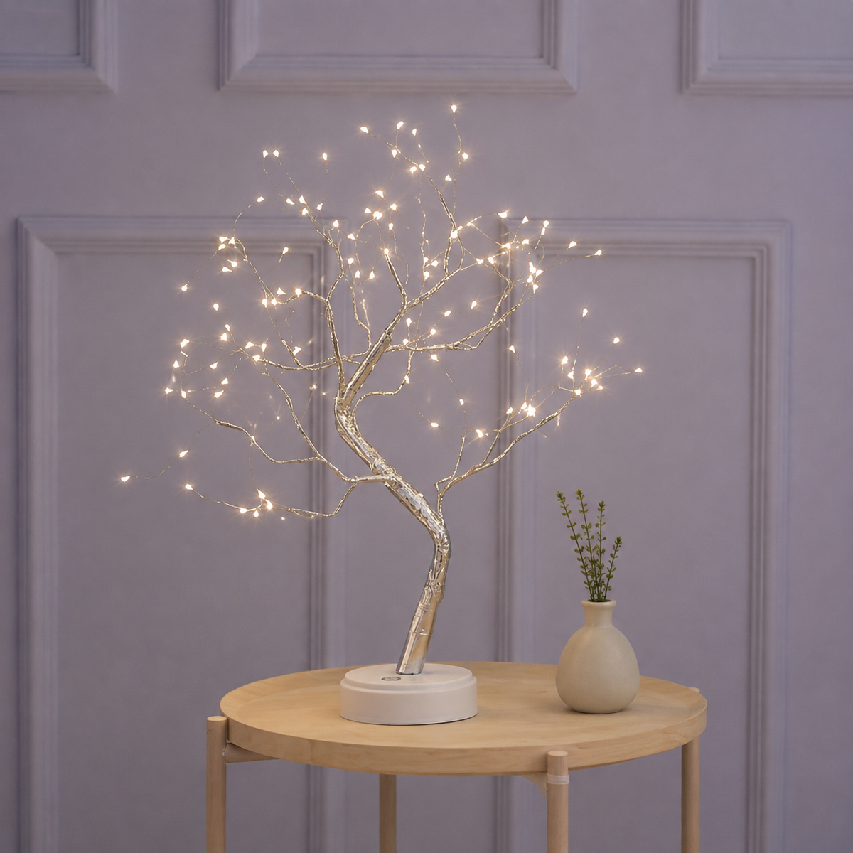 Table Lamp, Branching Copper Wire Tree Design, PVC And Copper, Warm White LED 5