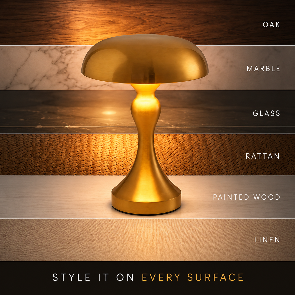 Table Lamp, Cordless Design, Iron And Acrylic, Rechargeable LED Light 7
