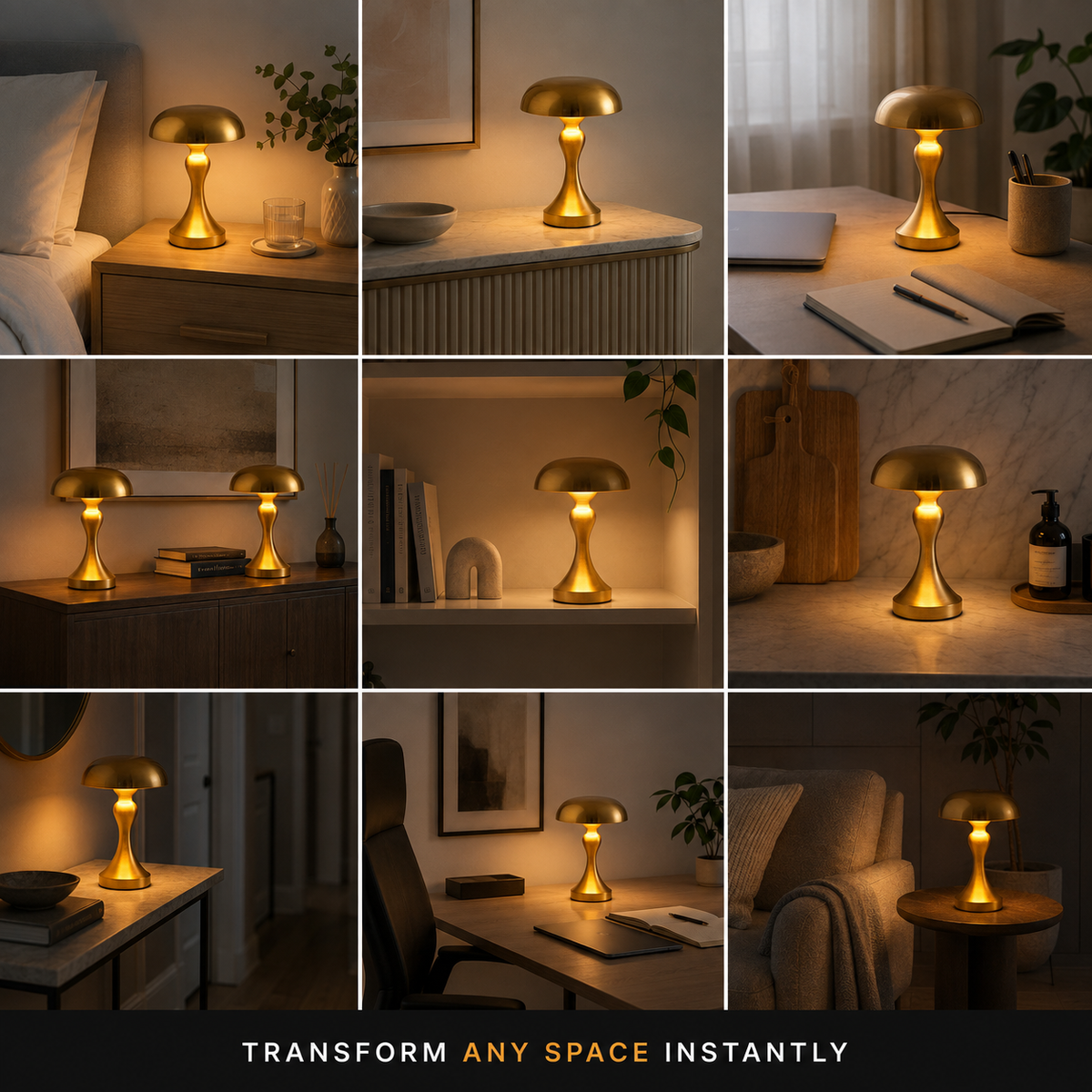 Table Lamp, Cordless Design, Iron And Acrylic, Rechargeable LED Light 8