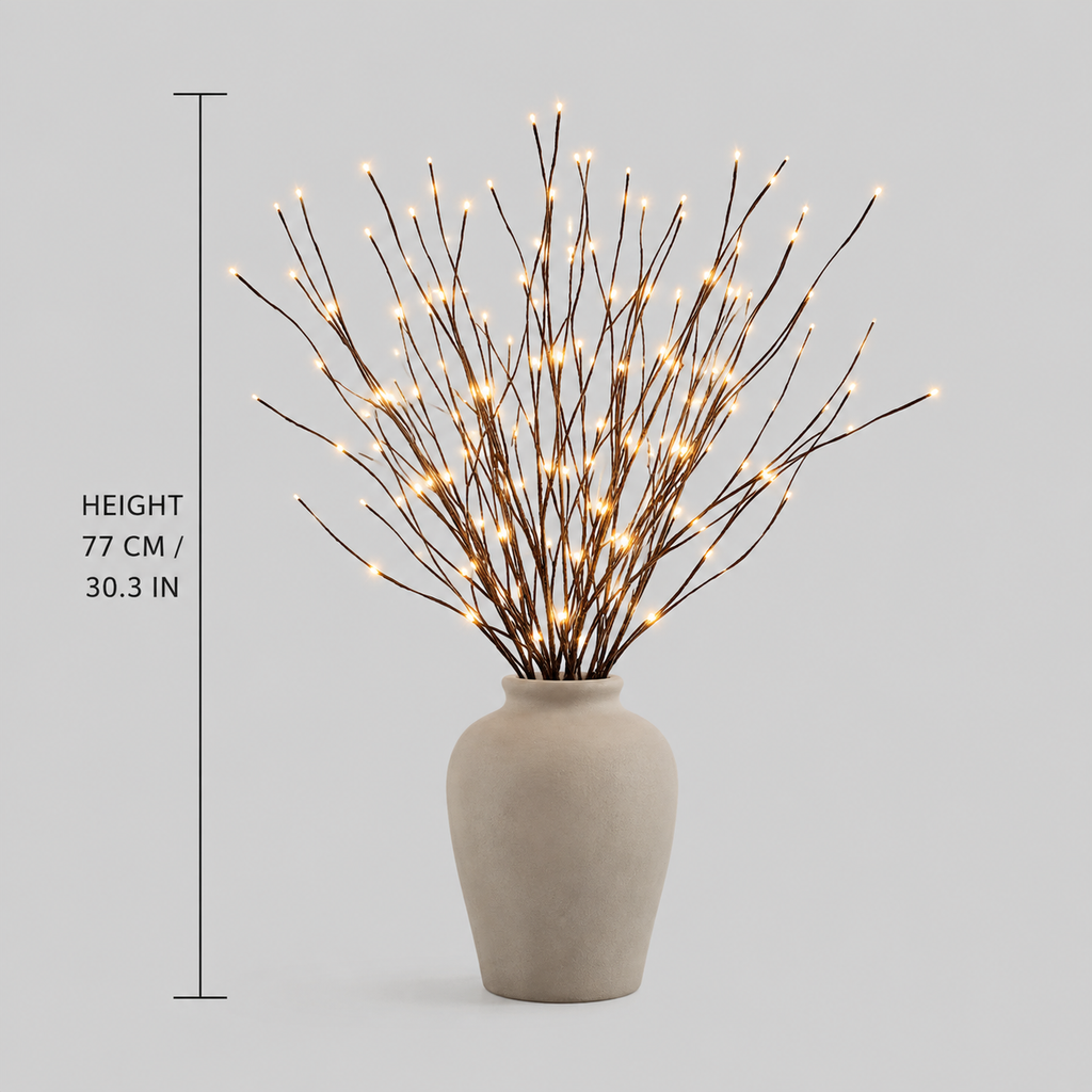 Table Lamp – Decorative LED Willow Branch Set, PVC Plastic, Warm White Battery Operated Light 2