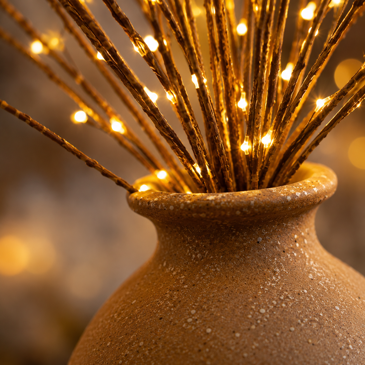 Table Lamp – Decorative LED Willow Branch Set, PVC Plastic, Warm White Battery Operated Light 8