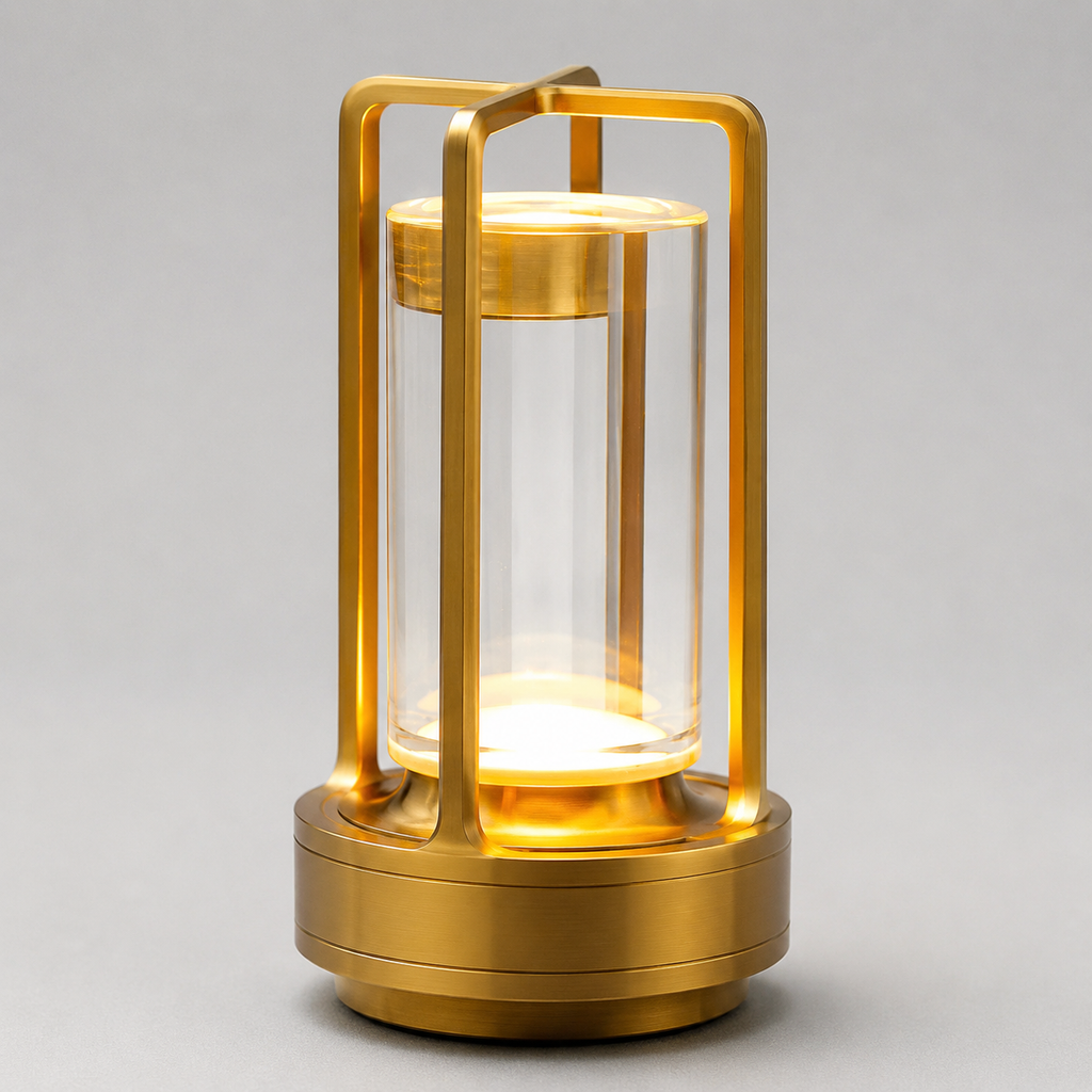 Table Lamp, Portable Cordless Design, Aluminum and Acrylic, Dimmable LED Lighting 0