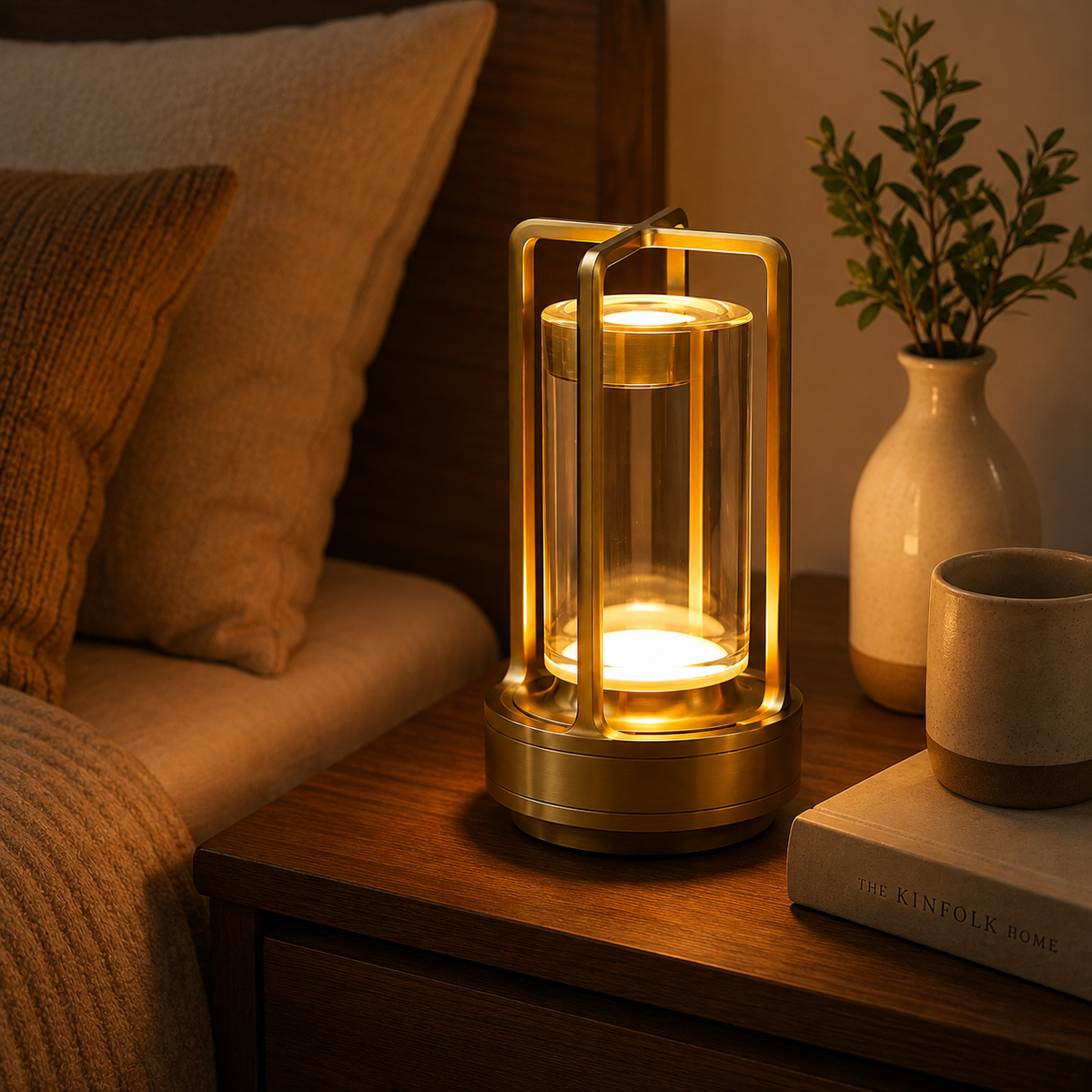 Table Lamp, Portable Cordless Design, Aluminum and Acrylic, Dimmable LED Lighting 1