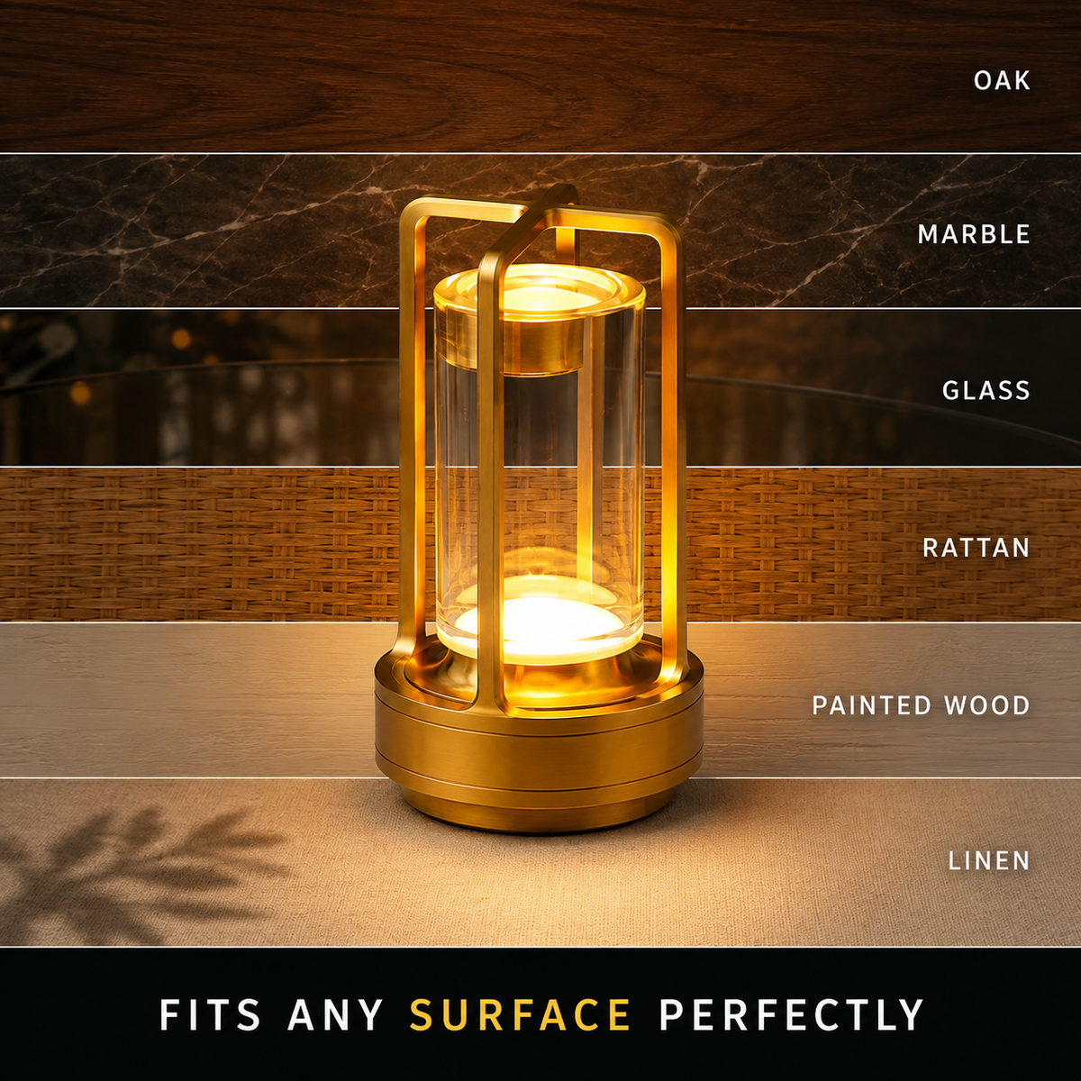 Table Lamp, Portable Cordless Design, Aluminum and Acrylic, Dimmable LED Lighting 4