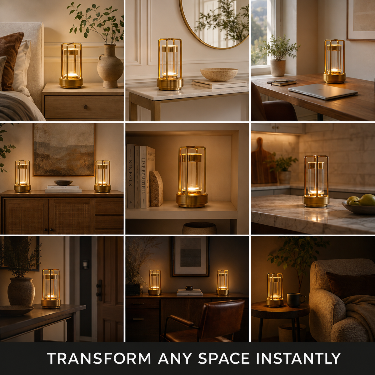 Table Lamp, Portable Cordless Design, Aluminum and Acrylic, Dimmable LED Lighting 5