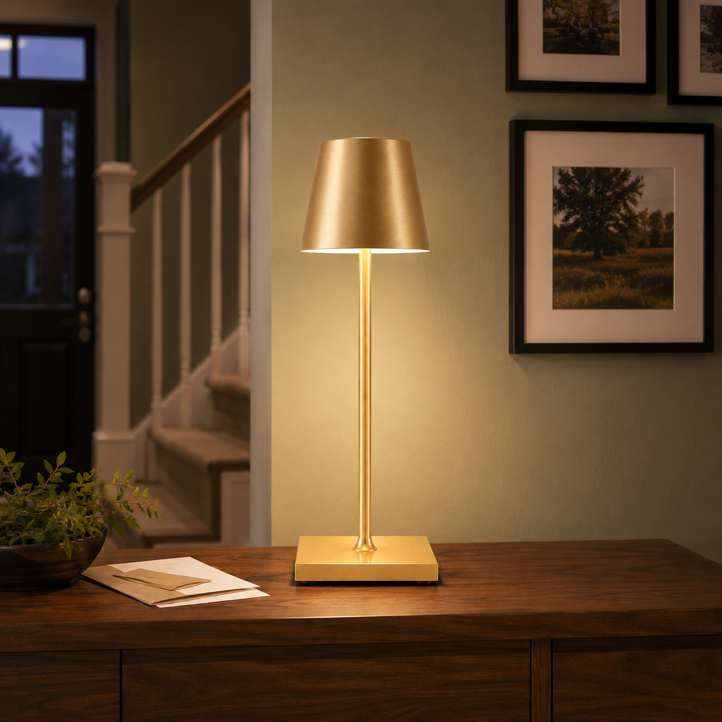 Table Lamp, Rechargeable Cordless Design, Aluminum And Acrylic, Adjustable 3000K 4000K 6000K Light 2