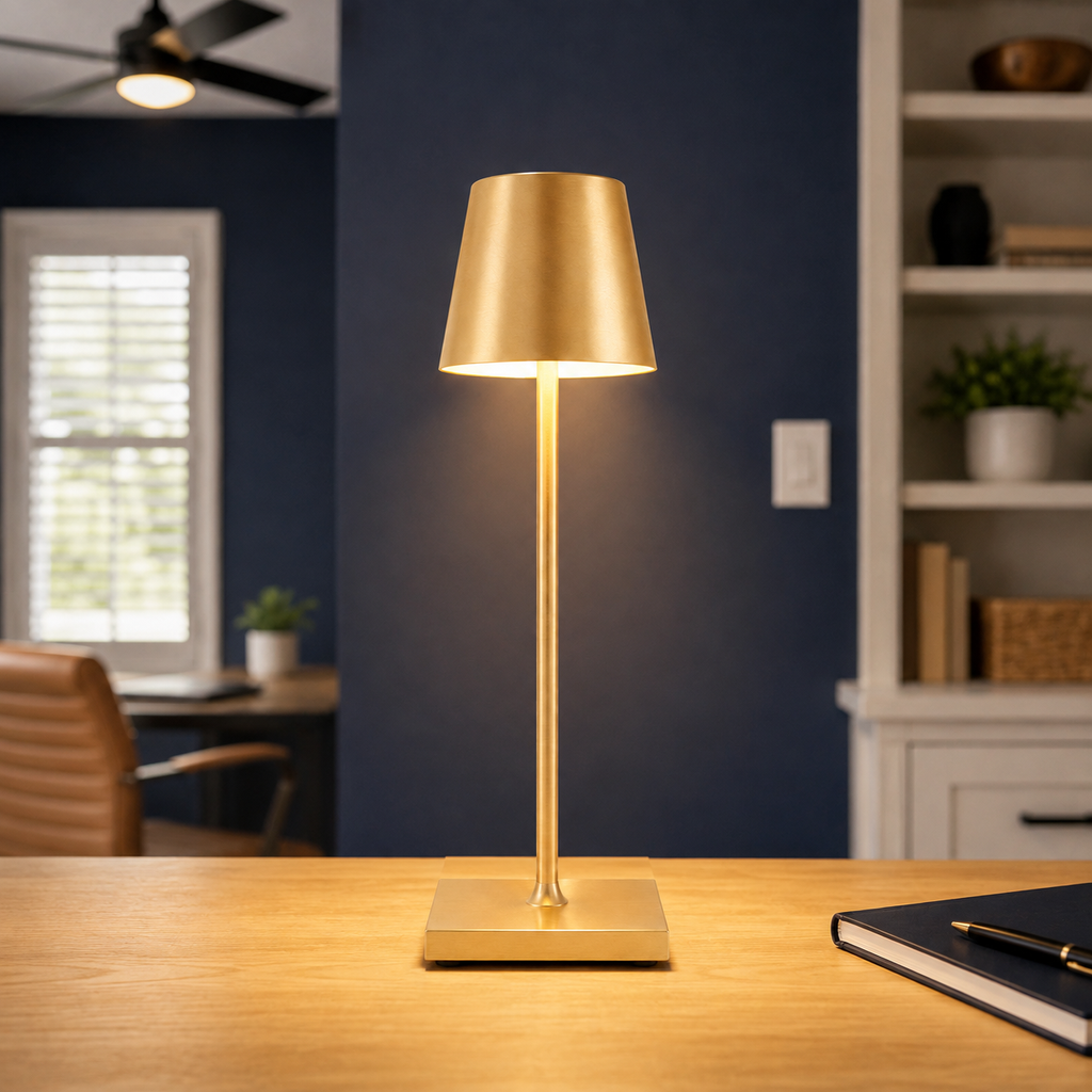 Table Lamp, Rechargeable Cordless Design, Aluminum And Acrylic, Adjustable 3000K 4000K 6000K Light 3