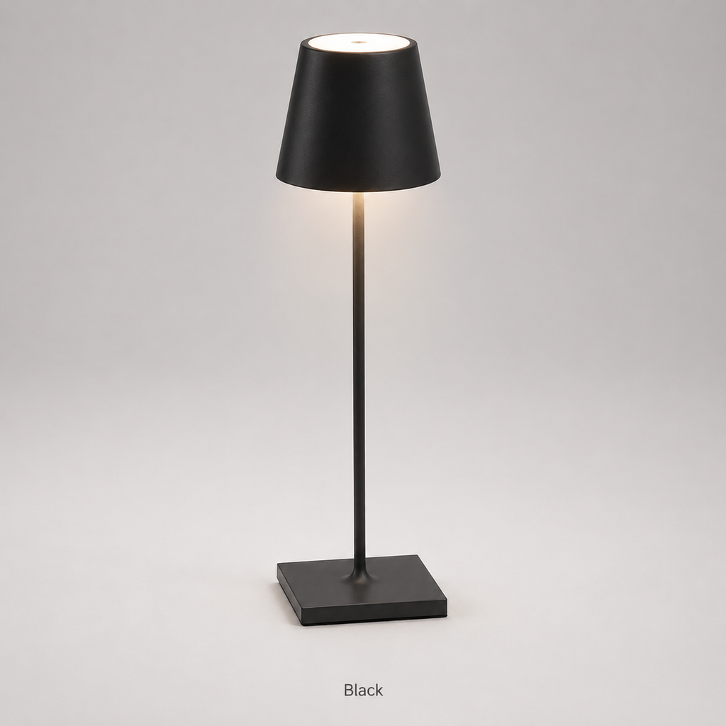 Table Lamp, Rechargeable Cordless Design, Aluminum And Acrylic, Adjustable 3000K 4000K 6000K Light 9