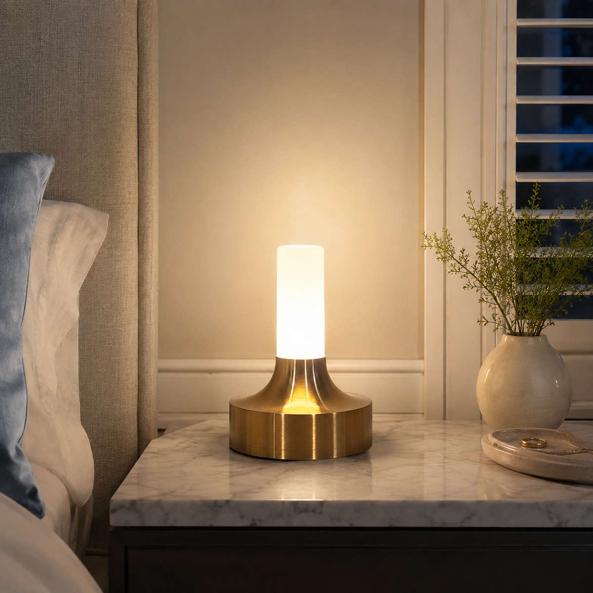 Table Lamp, Rechargeable Cordless Design, Aluminum, Touch Dimming And Three Color Temperatures 1
