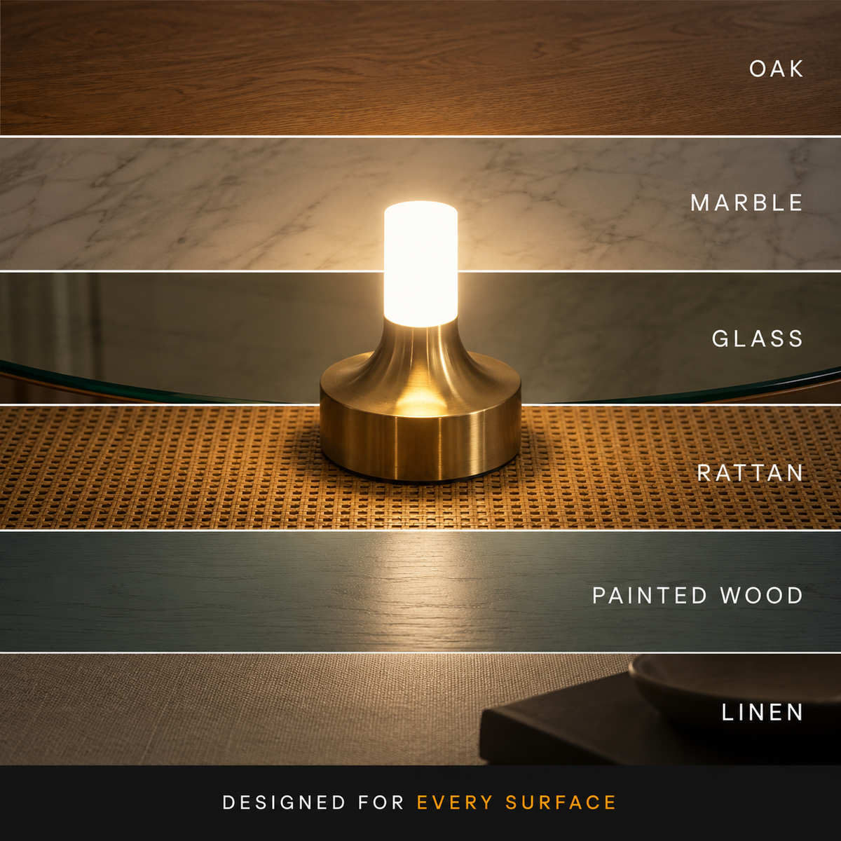 Table Lamp, Rechargeable Cordless Design, Aluminum, Touch Dimming And Three Color Temperatures 7