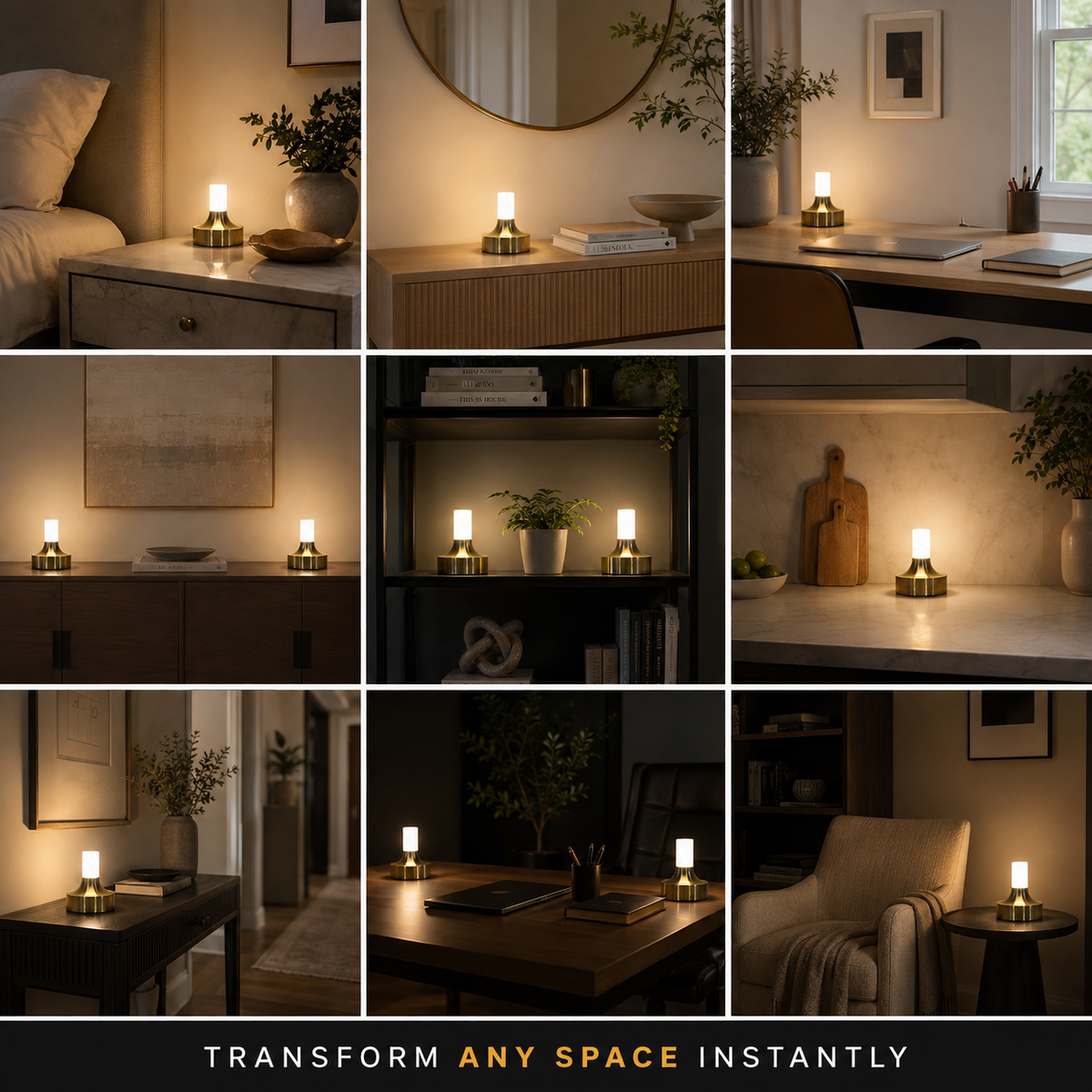 Table Lamp, Rechargeable Cordless Design, Aluminum, Touch Dimming And Three Color Temperatures 8